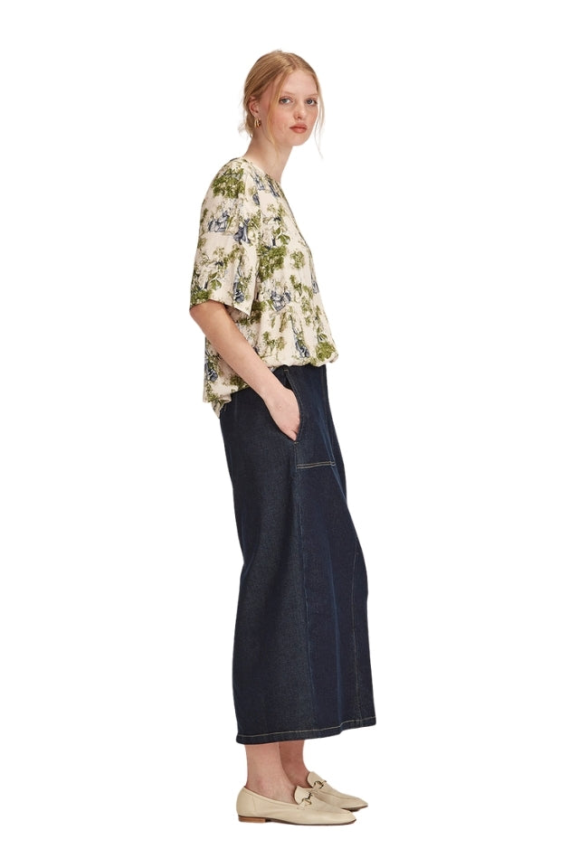 Martine Denim Skirt - Dark Wash