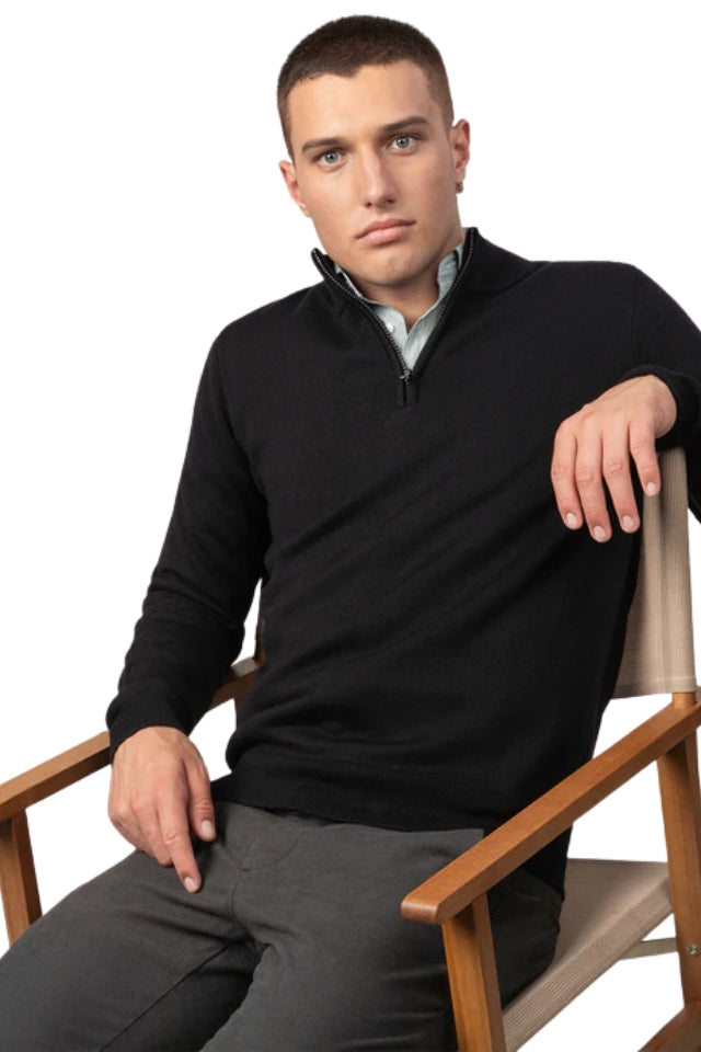 Mataura Black 1/4 Zip Jersey