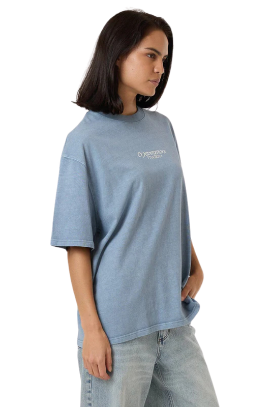 Meditation Practice Oversized Tee - Dusty Blue