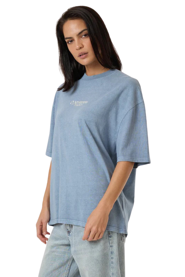 Meditation Practice Oversized Tee - Dusty Blue