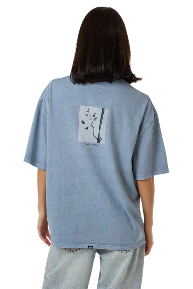 Meditation Practice Oversized Tee - Dusty Blue