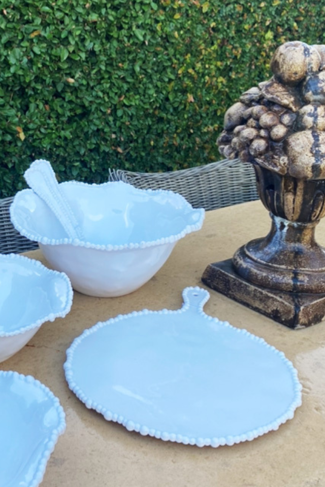 Pearl Melamine Platter Round - Handle