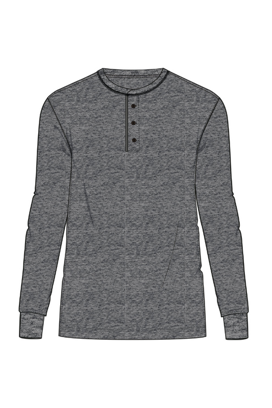 Merchant Grandad Top - Heritage Dark Grey Grindle