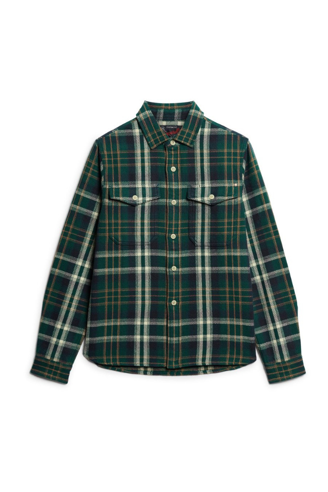 Merchant Heavy Checked Shirt - Merchant Check Green