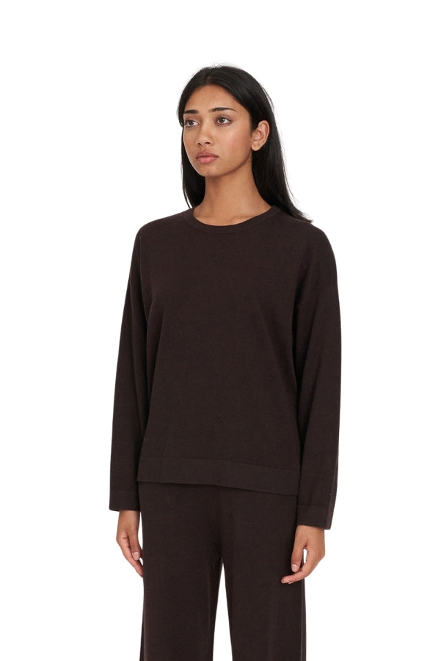 Merino Neve Crew - Chestnut