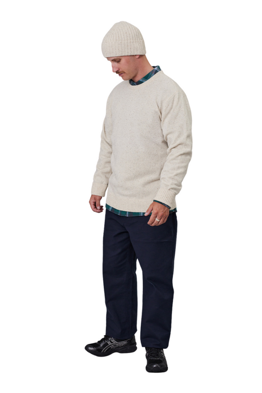 Merino Sea Crew - Ivory Marle