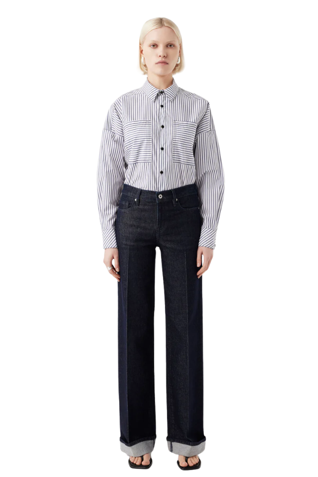 Mia Cuffed Mid Wide Long Jean