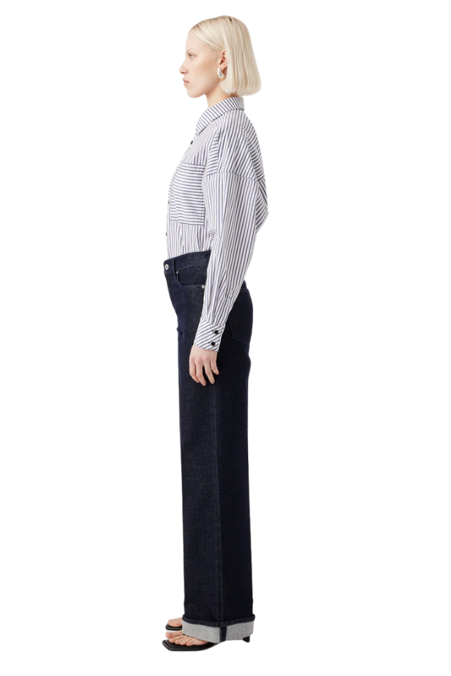 Mia Cuffed Mid Wide Long Jean