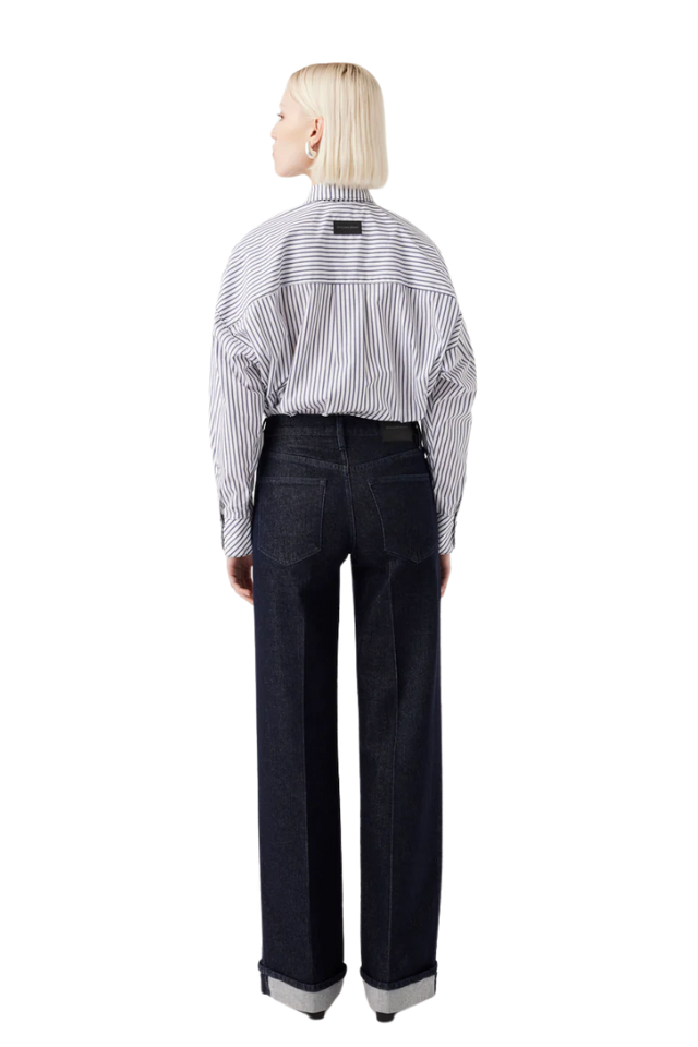 Mia Cuffed Mid Wide Long Jean