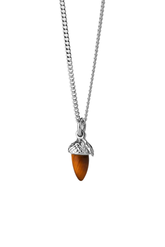 Micro Acorn And Leaf Necklace