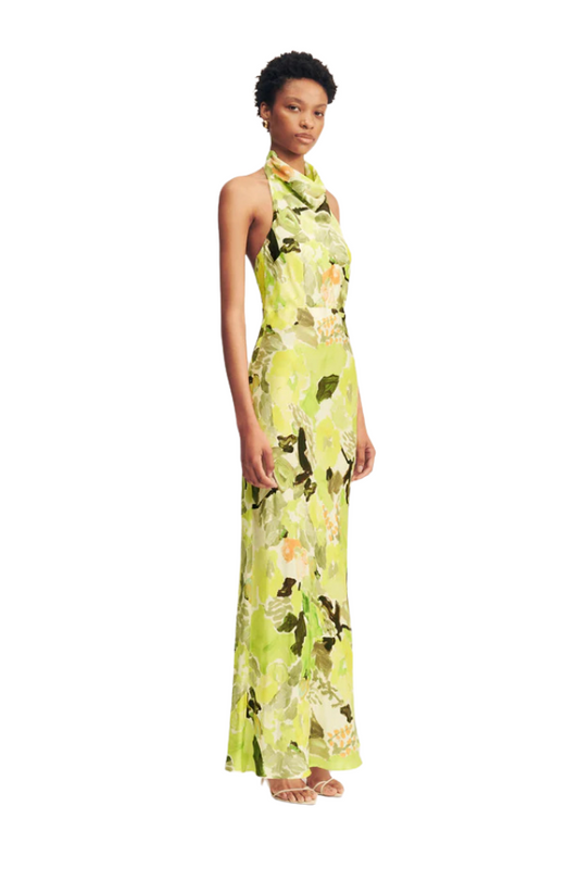 Midelton High Cowl Open Back Maxi Dress