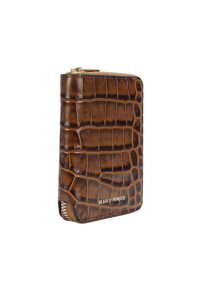 Mini Wallet - Toffee Croc