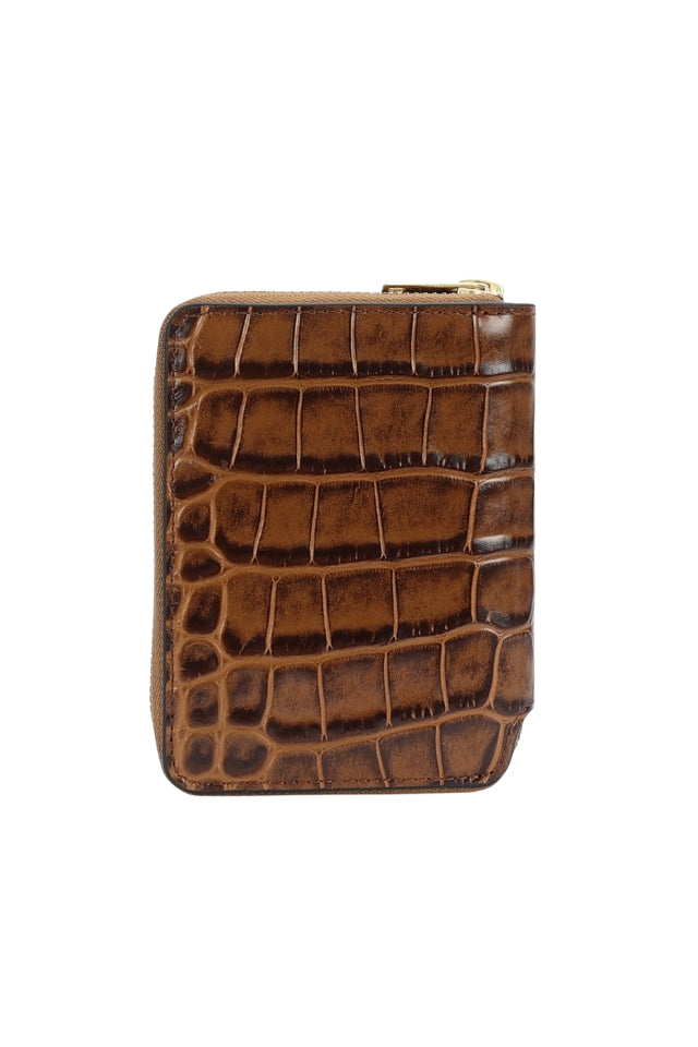 Mini Wallet - Toffee Croc