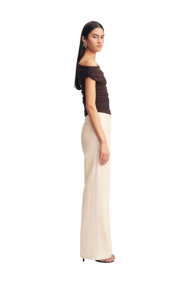 Mira Off Shoulder Top - Ganache