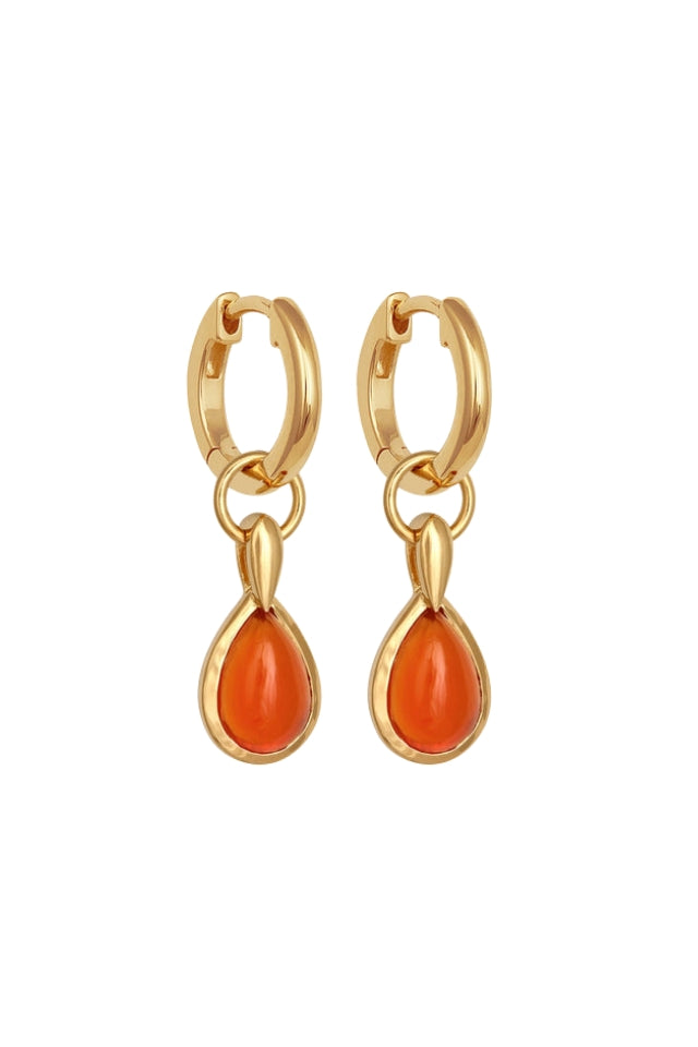 Mirren Earrings - Carnelian Gold Vermeil