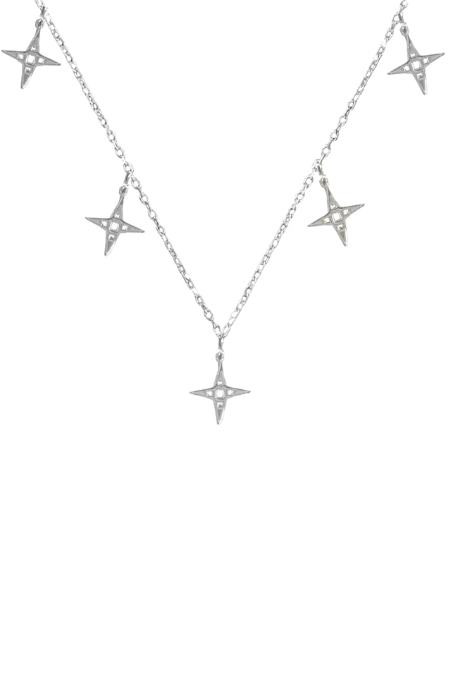 Multi Star Necklace | Silver