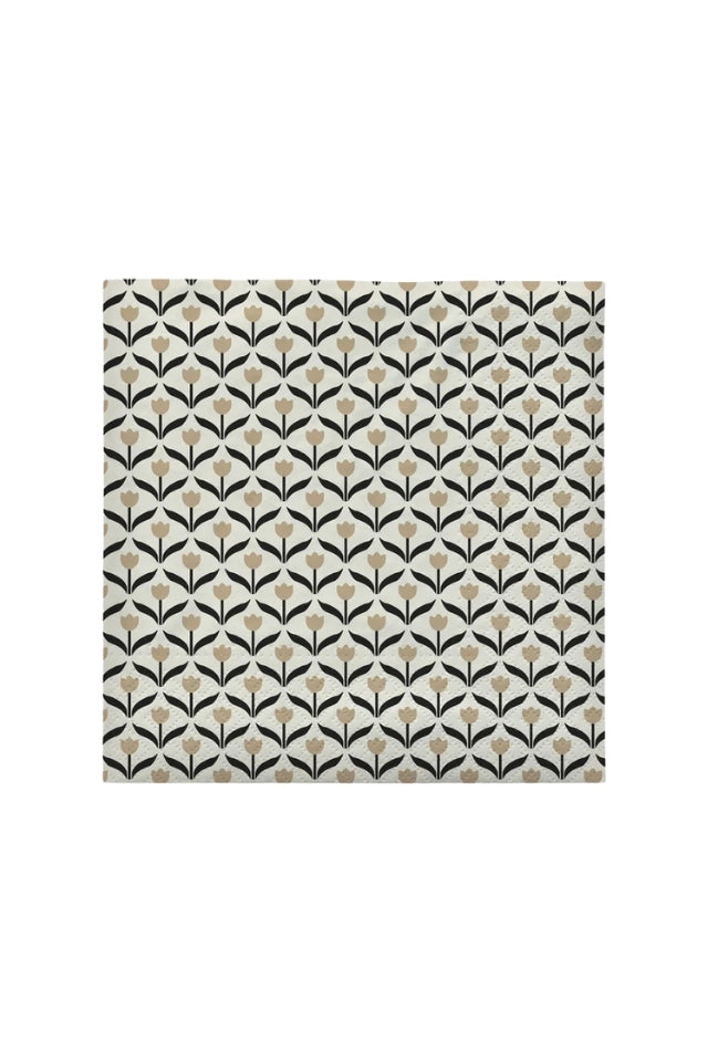 Paper Napkin Tulip - Beige/Black