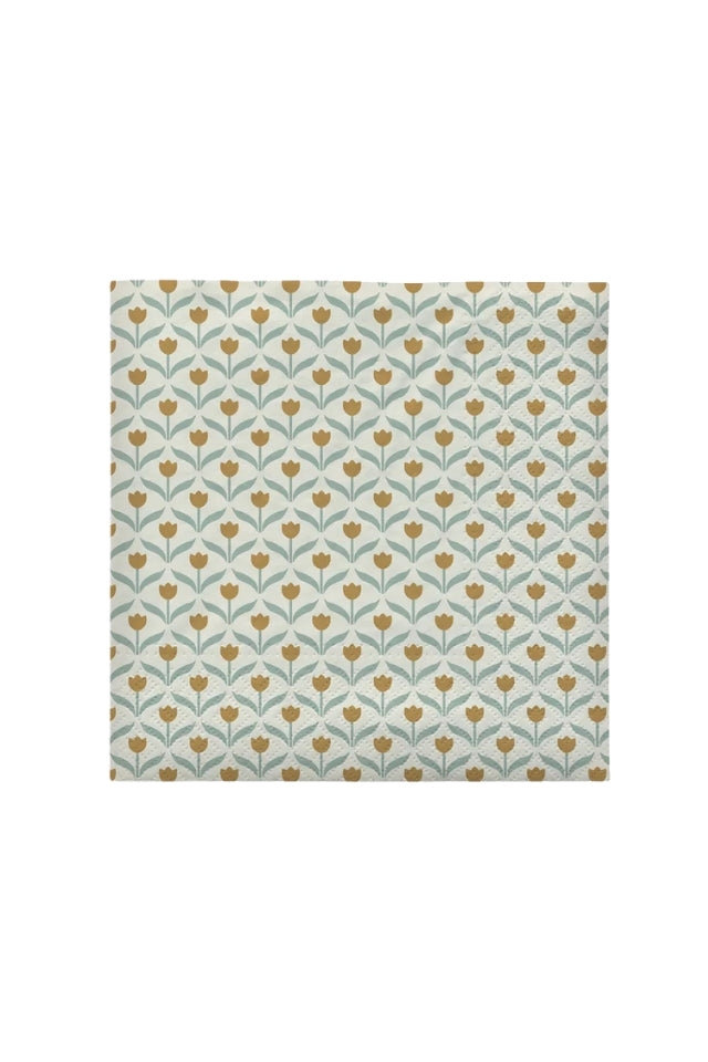 Paper Napkin Tulip - Golden Yellow/Desert Sage
