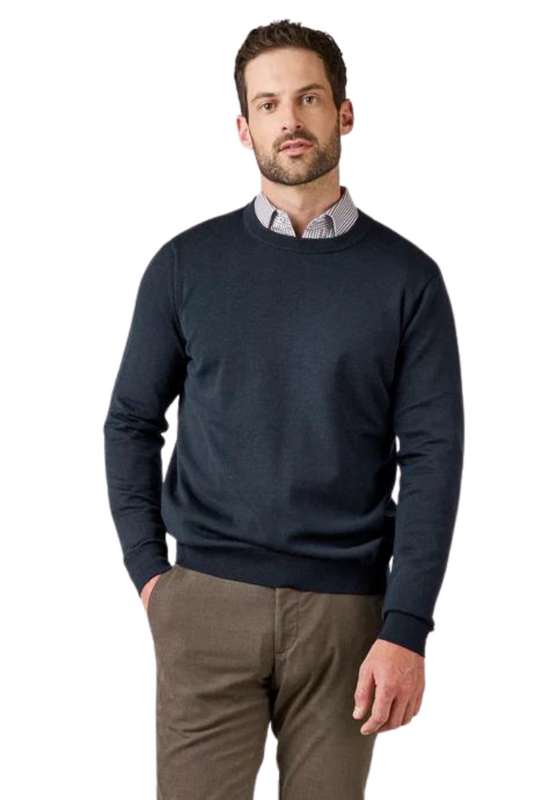 Naseby Navy Crew Neck Jersey