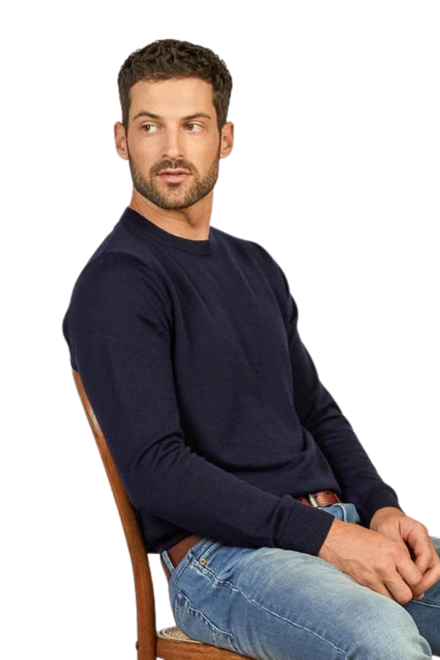 Naseby Navy Crew Neck Jersey
