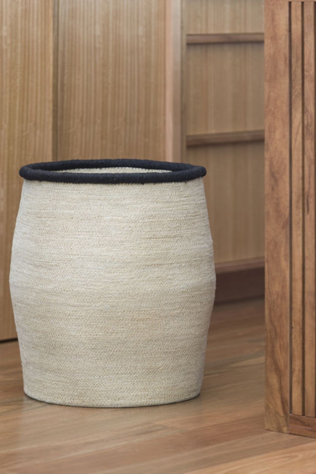 Arena Laundry Basket - Natural/Blue Black