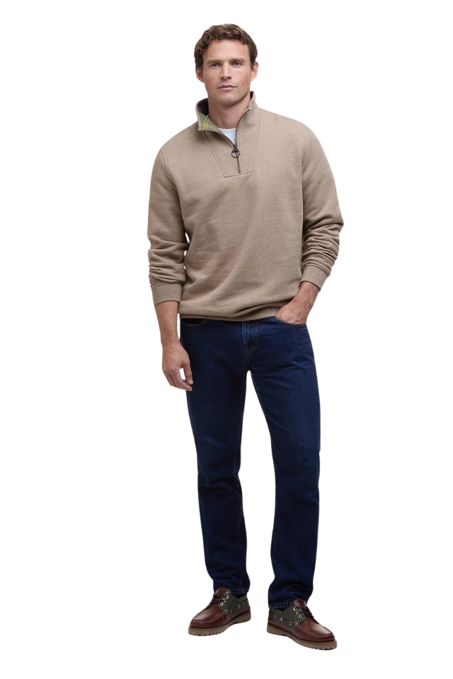 Nelson Half Zip Sweatshirt - Stone Marl