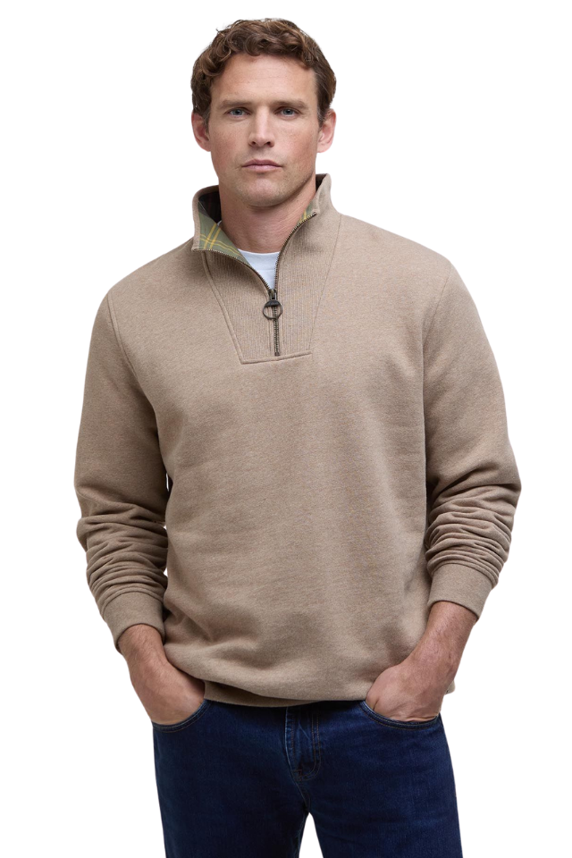 Nelson Half Zip Sweatshirt - Stone Marl