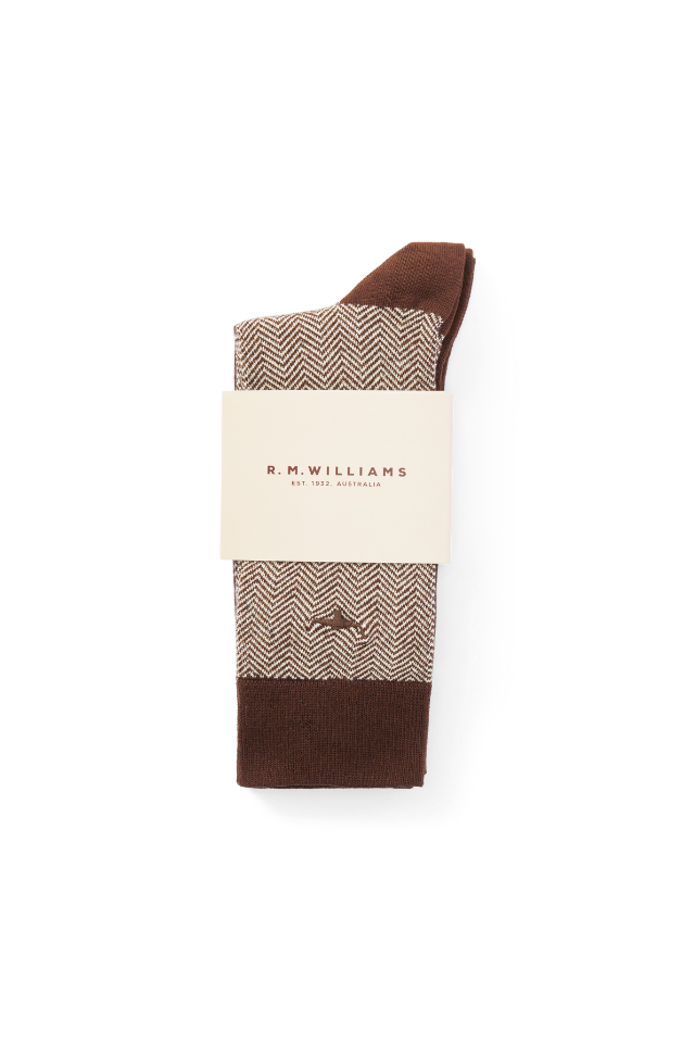 Nelson Herringbone Sock - 2 Pack, Hot Fudge