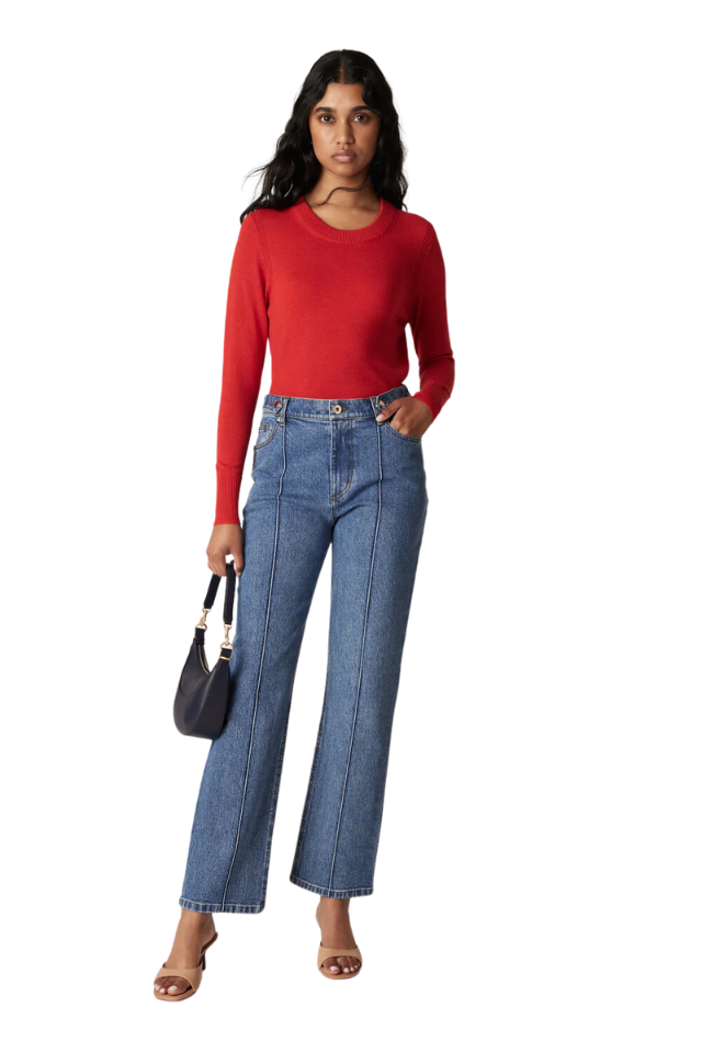 Nina Merino Jumper - Tomato Red