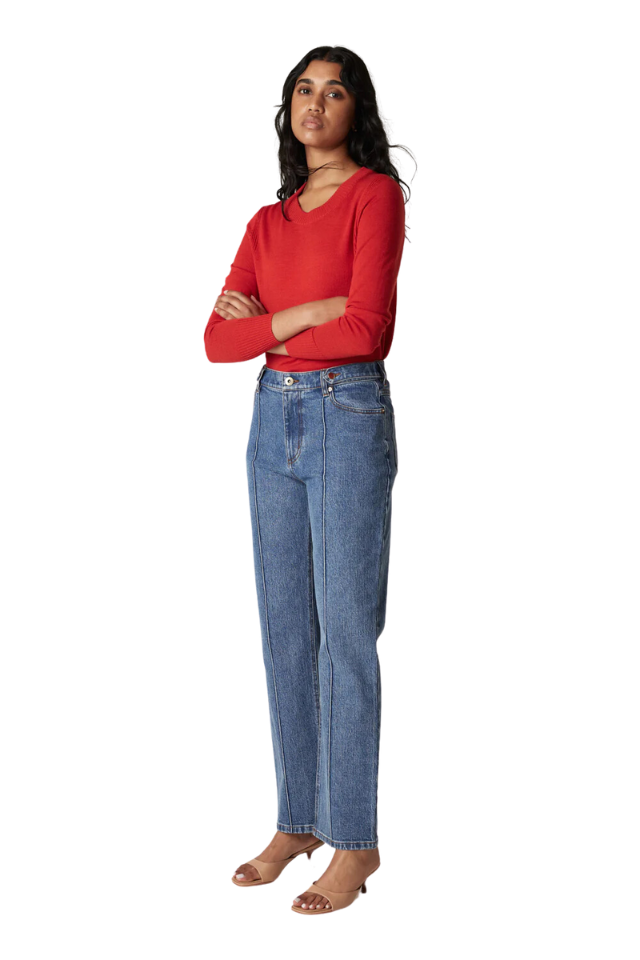 Nina Merino Jumper - Tomato Red