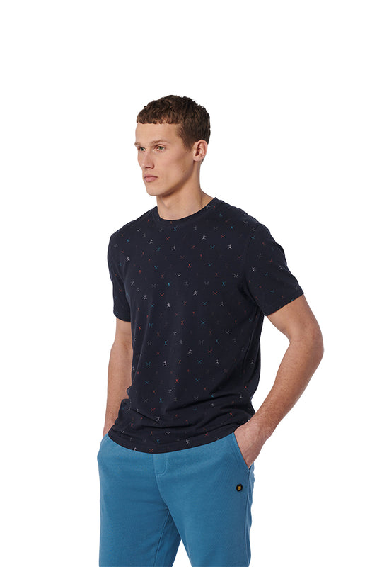 Allover Print Stretch Crew T-shirt