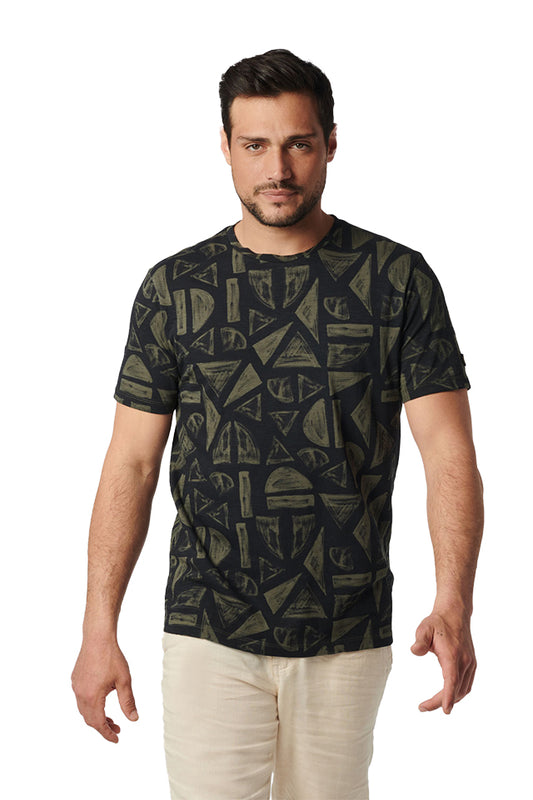 Allover Print Slub Crew T-shirt