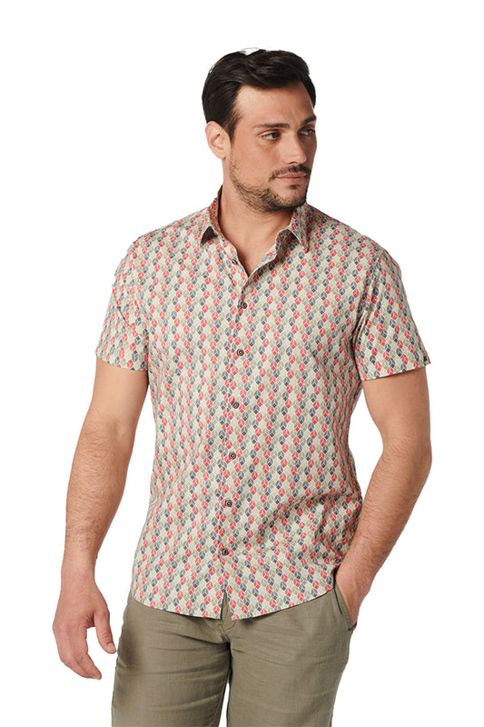 Allover Print Stretch Shirt