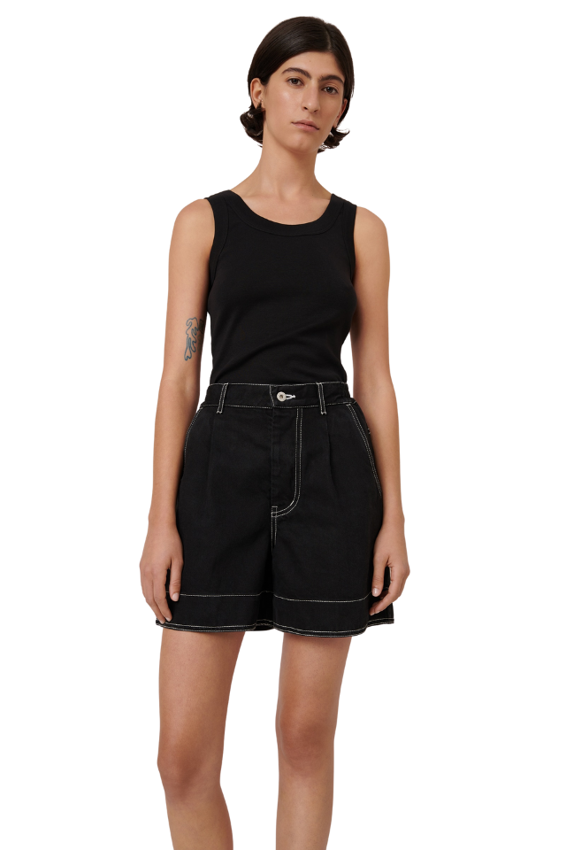 Outline Shorts - Black Denim