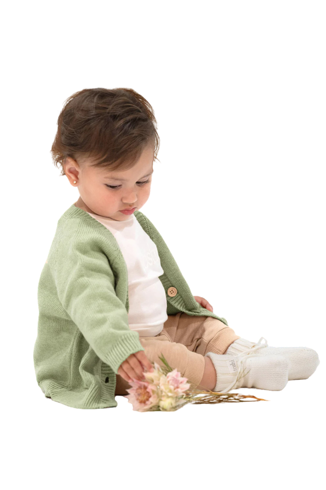 Organic Cardigan - Remy Matcha