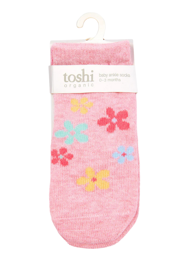Organic Socks Ankle Jacquard - Daisy