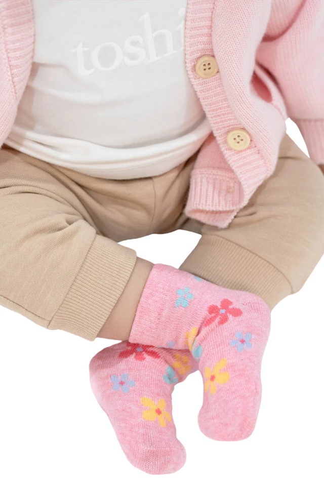Organic Socks Ankle Jacquard - Daisy