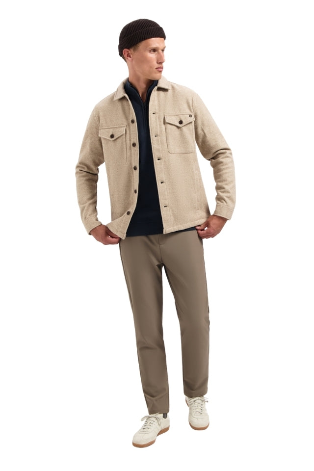 Overshirt Button Closure Melange - Khaki