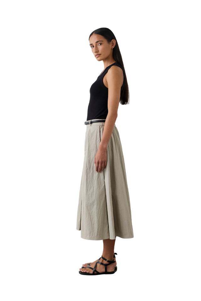 Full Pleated Skirt - Pale Sage