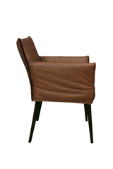 PURE Charles Leather Armchair - Matt Light Brown / Carbon Legs