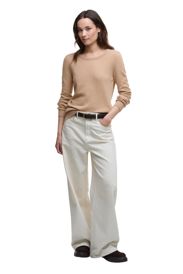 Pendle Crew Knitted Jumper - Pale Camel/Hessian