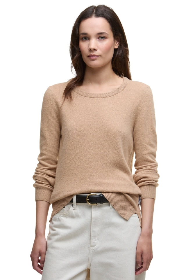 Pendle Crew Knitted Jumper - Pale Camel/Hessian