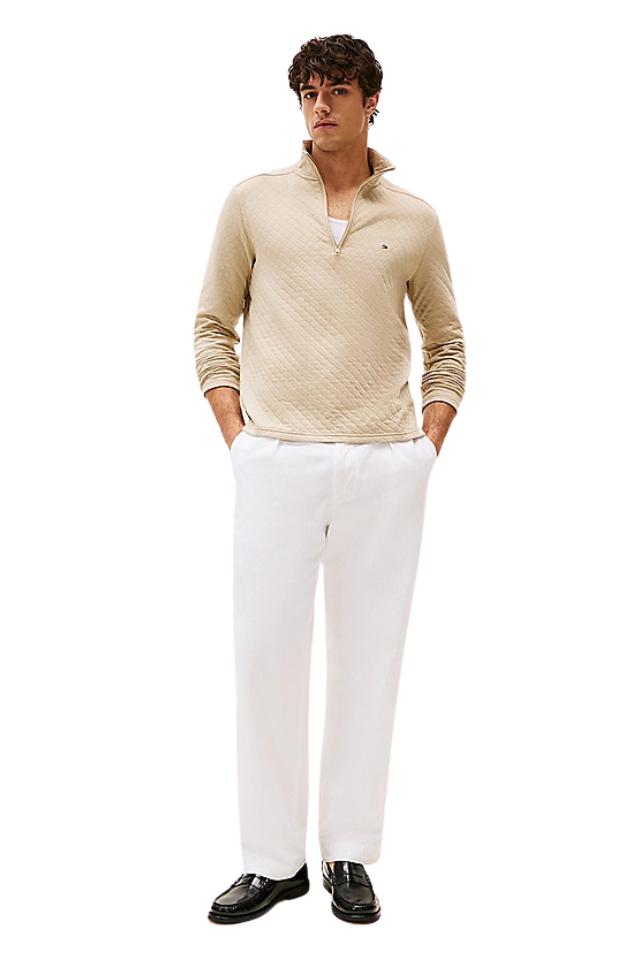 Performance Regular Fit Quarter-Zip Sweatshirt - Sandalwood