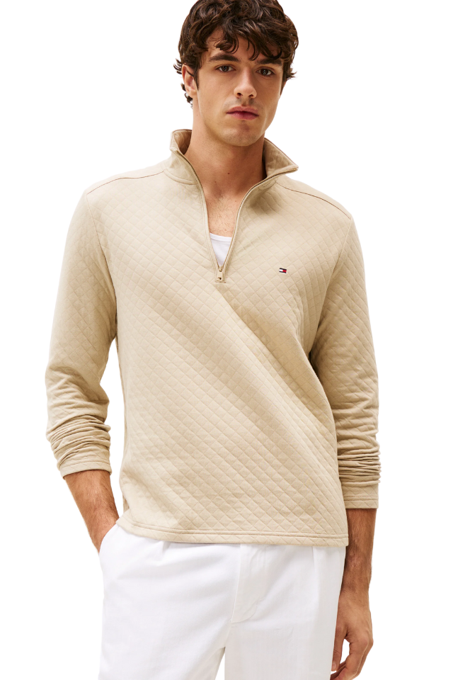 Performance Regular Fit Quarter-Zip Sweatshirt - Sandalwood
