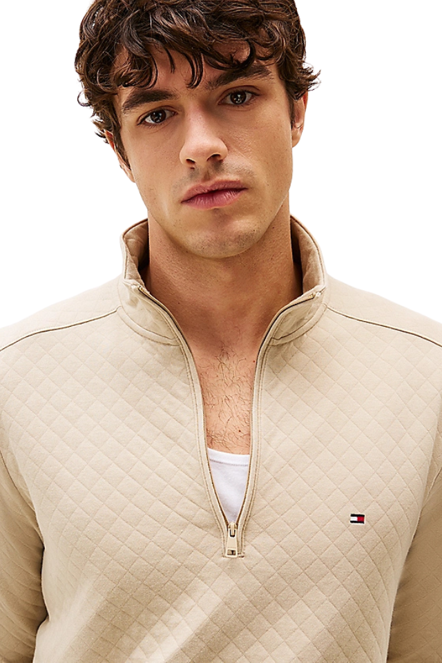 Performance Regular Fit Quarter-Zip Sweatshirt - Sandalwood