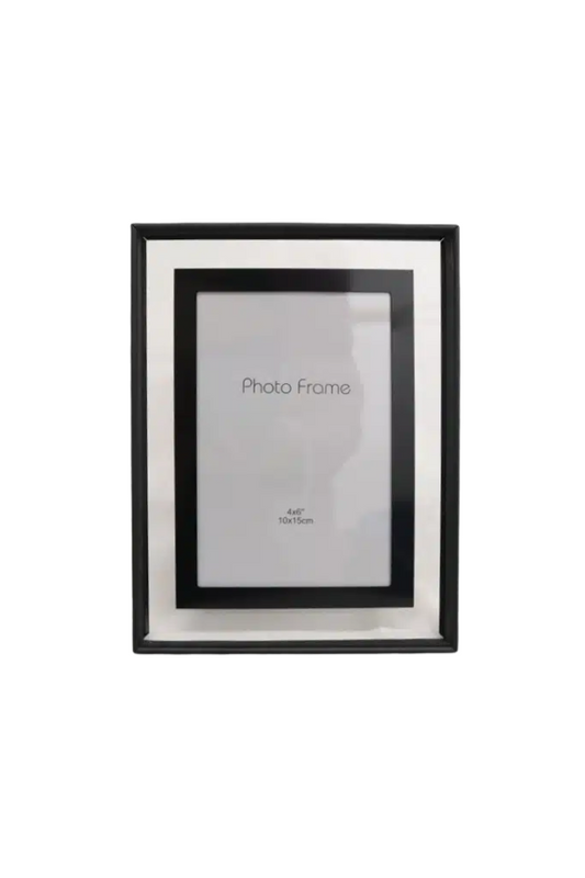 Picture Frame Black Polished Glass - 4x6