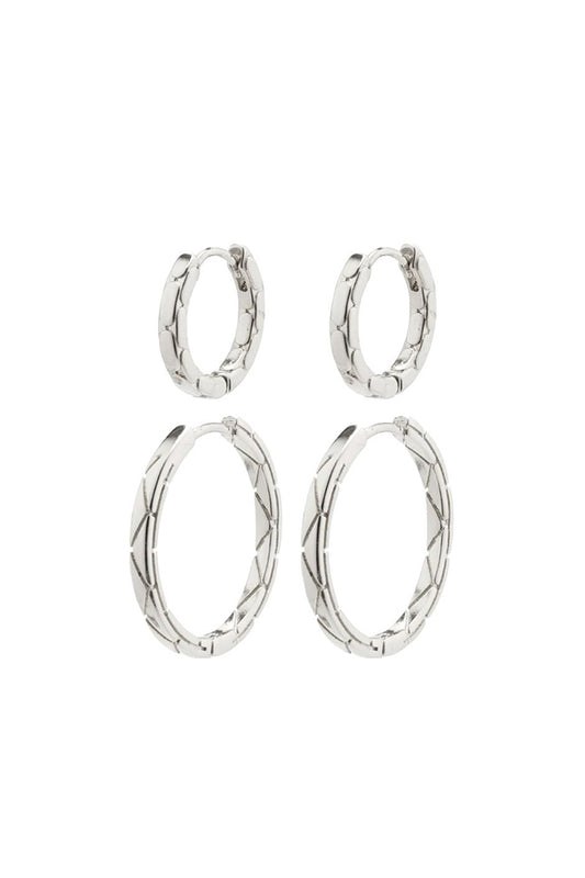 Pilgrim 14222 Blossom Recycled Hoop Earrings Silver Plated