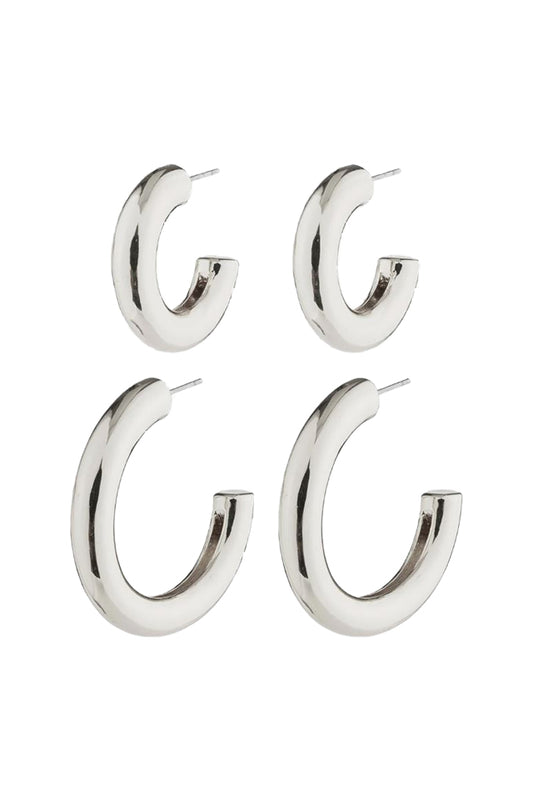 Pilgrim 502322003 Hanna Schönberg Recycled Hoops Silver Plated