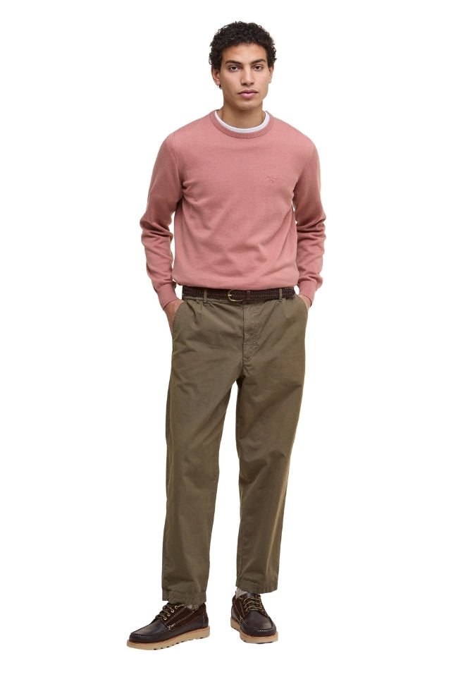 Pima Cotton Crew Neck Sweater - Earth Pink