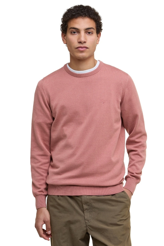 Pima Cotton Crew Neck Sweater - Earth Pink